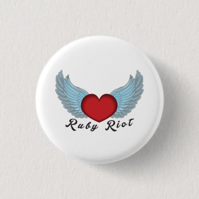 Macaron Rond 2,50 Cm Bouton rouge d'insigne d'émeute (Devant)