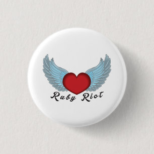 Macaron Rond 2,50 Cm Bouton rouge d'insigne d'émeute