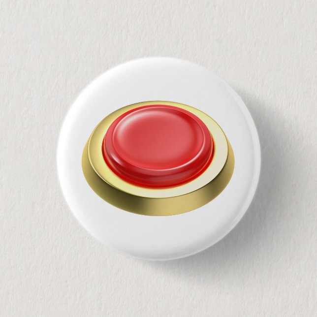 Macaron Rond 2,50 Cm Bouton rouge d'urgence (Devant)