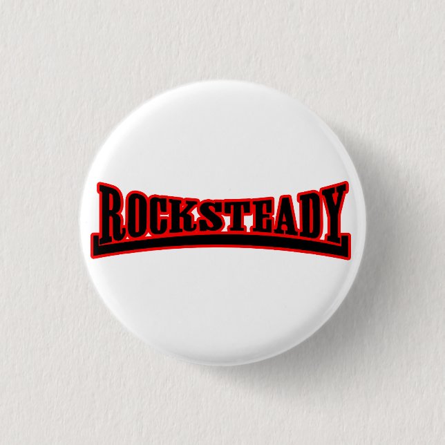 Macaron Rond 2,50 Cm Bouton rouge noir Rocksteady (Devant)