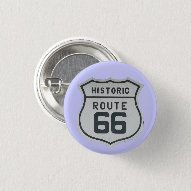 Macaron Rond 2,50 Cm Bouton Route historique 66 (Devant & derrière)
