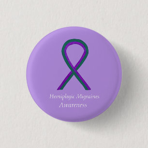 Macaron Rond 2,50 Cm Bouton ruban de sensibilisation à la migraine hémi