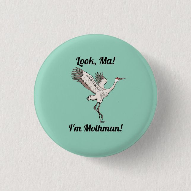 Macaron Rond 2,50 Cm Bouton Sandhill Crane Mothman (Devant)