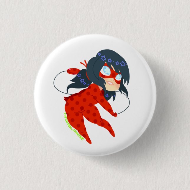 Macaron Rond 2,50 Cm Bouton sautant de coccinelle (Devant)