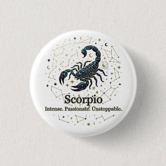 Macaron Rond 2,50 Cm Bouton Scorpion Zodiaque - signe du zodiaque scorp