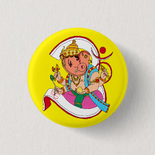 Macaron Rond 2,50 Cm Bouton Seigneur Ganesha