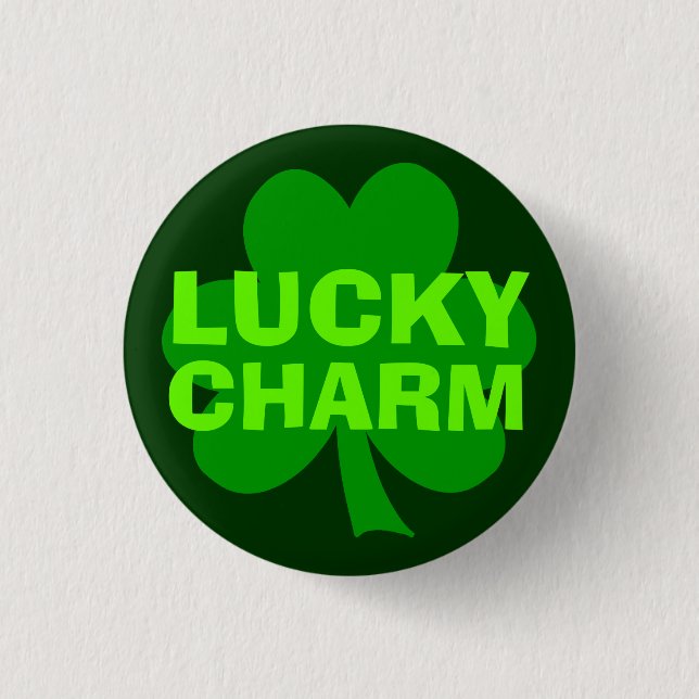 Macaron Rond 2,50 Cm Bouton Shamrock Green Lucky Charm (Devant)