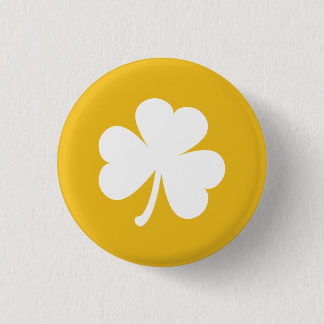 Macaron Rond 2,50 Cm Bouton Shamrock irlandais personnalisable | Or et  (Devant)