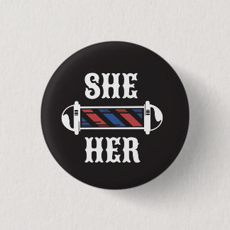 Macaron Rond 2,50 Cm Bouton SHE/HER Pronoun