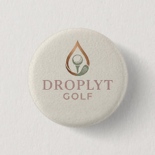 Macaron Rond 2,50 Cm Bouton Signature Droplyt Golf (Logo Rose)