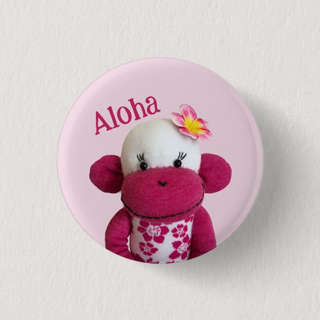 Macaron Rond 2,50 Cm Bouton Singe Aloha Sock (Devant)
