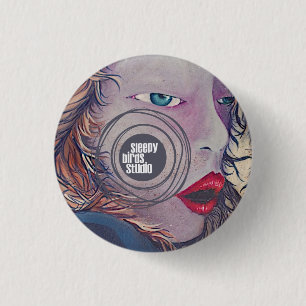 Macaron Rond 2,50 Cm Bouton somnolent 2 de studio d'oiseaux