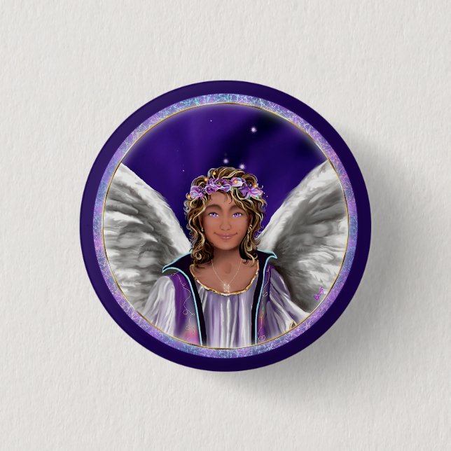 Macaron Rond 2,50 Cm Bouton Soul violet (Devant)