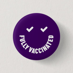 Macaron Rond 2,50 Cm Bouton souriant entièrement vacciné