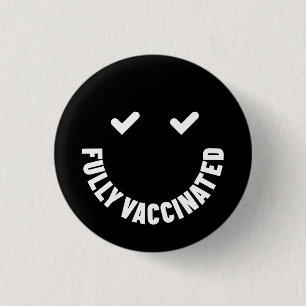 Macaron Rond 2,50 Cm Bouton souriant entièrement vacciné