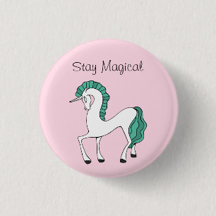 Macaron Rond 2,50 Cm Bouton Stay Magical Unicorn
