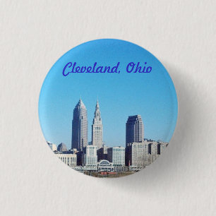 Macaron Rond 2,50 Cm Bouton Sunny Blue Cleveland Ohio