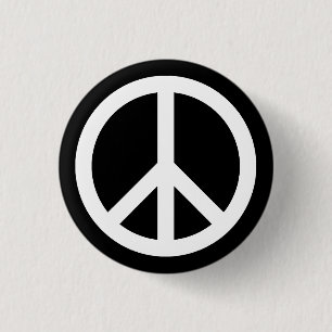 Macaron Rond 2,50 Cm Bouton Symbole de paix blanc