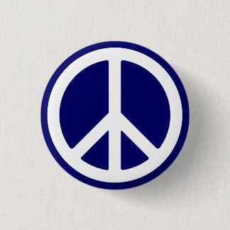 Macaron Rond 2,50 Cm Bouton Symbole de paix blanc