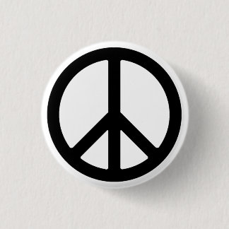 Macaron Rond 2,50 Cm Bouton Symbole de paix noir