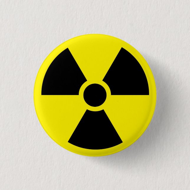Macaron Rond 2,50 Cm Bouton Symbole radioactif (Devant)