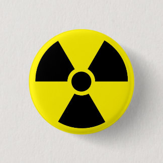 Macaron Rond 2,50 Cm Bouton Symbole radioactif
