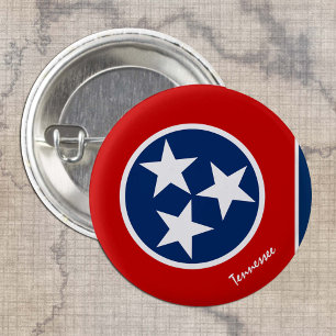 Macaron Rond 2,50 Cm Bouton Tennessee, Tennessee patriotique Drapeau mo