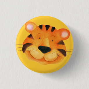 Macaron Rond 2,50 Cm Bouton tigre - orange et jaune