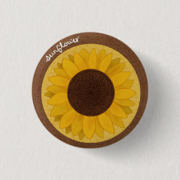 Macaron Rond 2,50 Cm Bouton tournesol