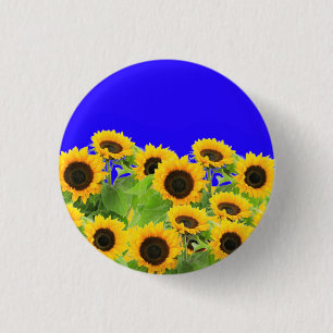 Macaron Rond 2,50 Cm Bouton Tournesol Ukraine Drapeau Couleur Liberté P