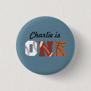 Macaron Rond 2,50 Cm Bouton Tout Étoile Premier Anniversaire