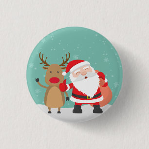Macaron Rond 2,50 Cm Bouton très mignon de Pin du père noël et de re