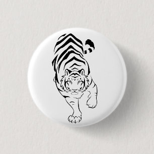 Macaron Rond 2,50 Cm Bouton tribal de Pinback de tigre