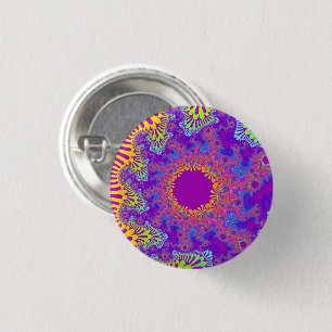 Macaron Rond 2,50 Cm Bouton Tropical Rainbow Sunburst Small