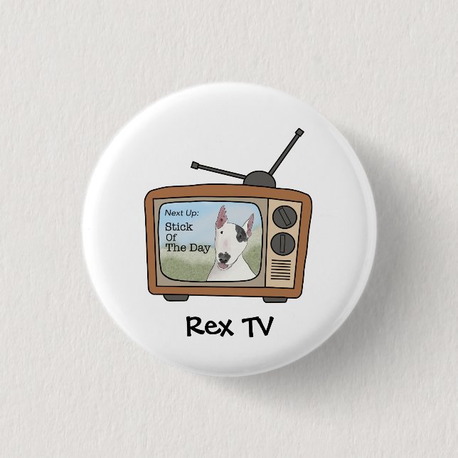 Macaron Rond 2,50 Cm Bouton TV Rex (Devant)