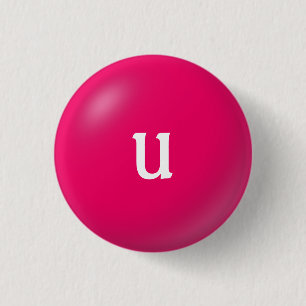 Macaron Rond 2,50 Cm Bouton U monogramme