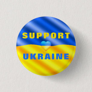 Macaron Rond 2,50 Cm Bouton Ukraine Liberté drapeau ukrainien