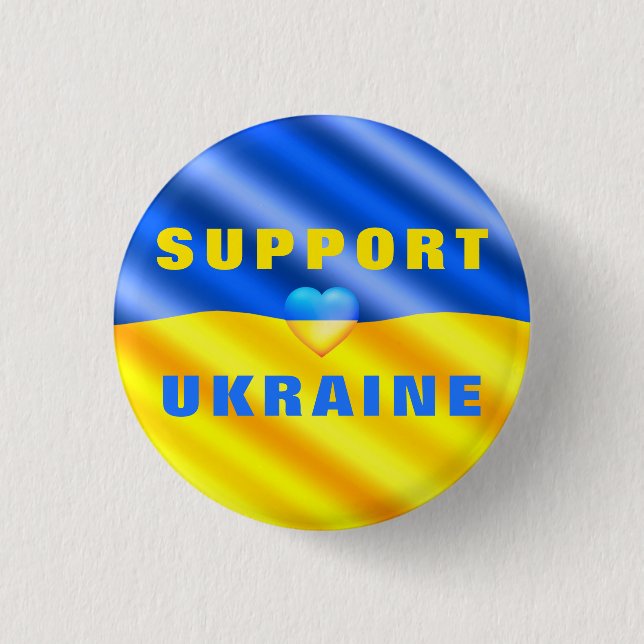 Macaron Rond 2,50 Cm Bouton Ukraine Liberté drapeau ukrainien (Devant)