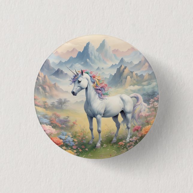 Macaron Rond 2,50 Cm Bouton Unicorn (Devant)