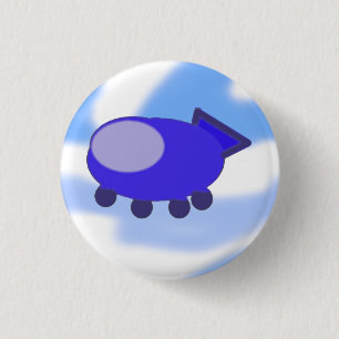 Macaron Rond 2,50 Cm Bouton vaisseau spatial Flying Blue