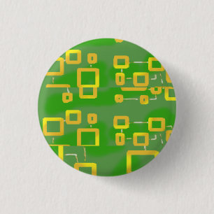 Macaron Rond 2,50 Cm Bouton vert géométrique