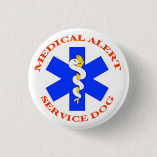Macaron Rond 2,50 Cm Bouton vigilant Médicale de chien de service