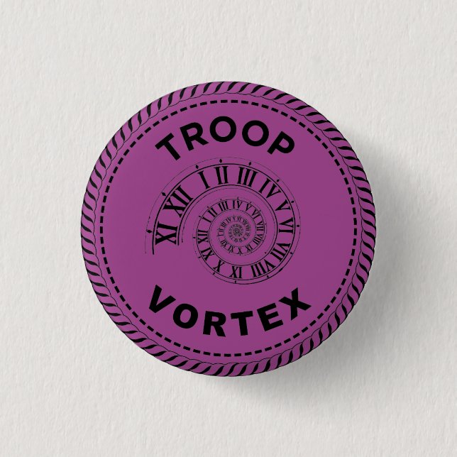 Macaron Rond 2,50 Cm Bouton Vortex Troop IGGPPCamp 2023 (Devant)