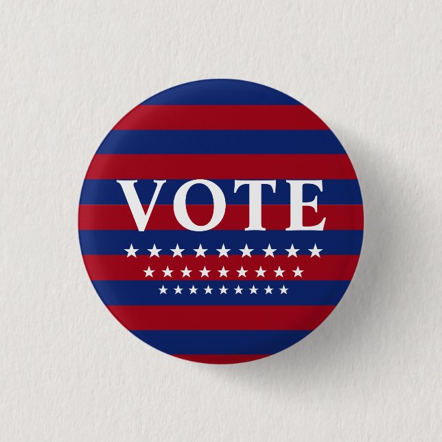 Macaron Rond 2,50 Cm Bouton Vote Stars Stripes USA (Devant)