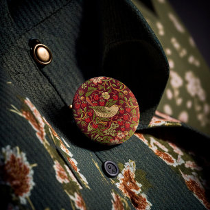 Macaron Rond 2,50 Cm Bouton William Morris Strawberry Thief