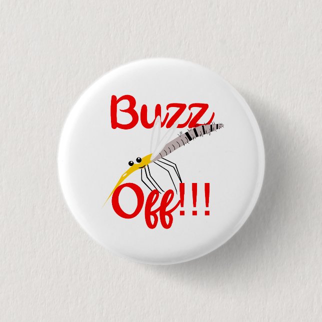 Macaron Rond 2,50 Cm Boutons Buzz Off (Devant)