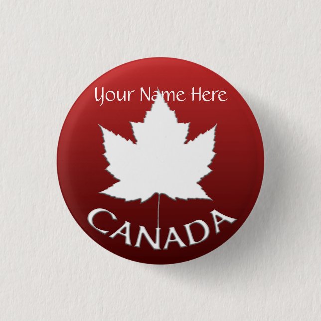 Macaron Rond 2,50 Cm Boutons Canada personnalisés Boutons Feuille d'éra (Devant)