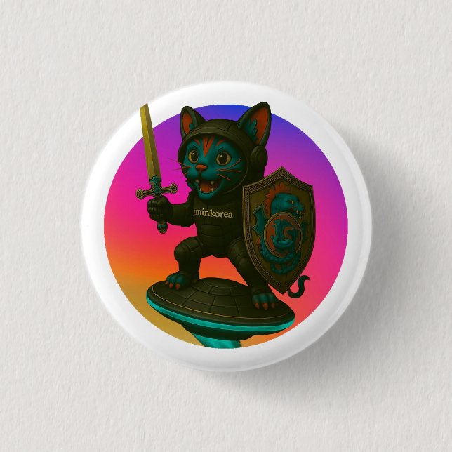 Macaron Rond 2,50 Cm boutons de chats (Devant)