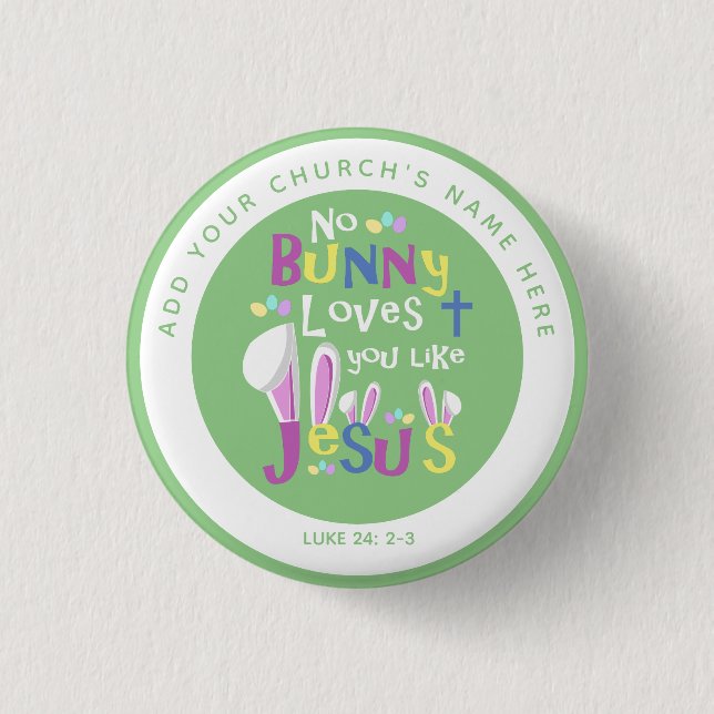 Macaron Rond 2,50 Cm Boutons de Pâques d'église - aucun lapin mais (Devant)