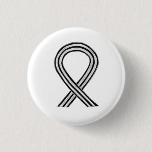 Macaron Rond 2,50 Cm Boutons d'épingle Angel Noir et Blanc